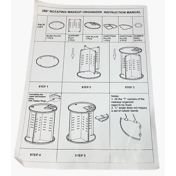 Rotating Make Up Organizer 360 Degree Cosmetic Shelve Display Case Clear Storage - Picture 4 of 4